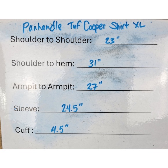 PANHANDLE Tuf Cooper Performance Western Shirt Mens XL Blue‎ Plaid Long Sleeve - Picture 8 of 12